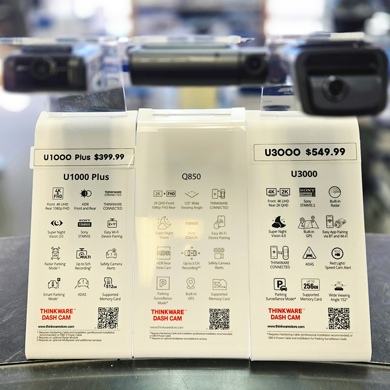 Thinkware U3000 dash cam display at Sounds Good To Me